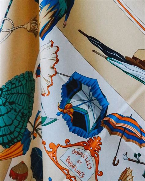 hermes leaves scarf|Hermes umbrella scarf.